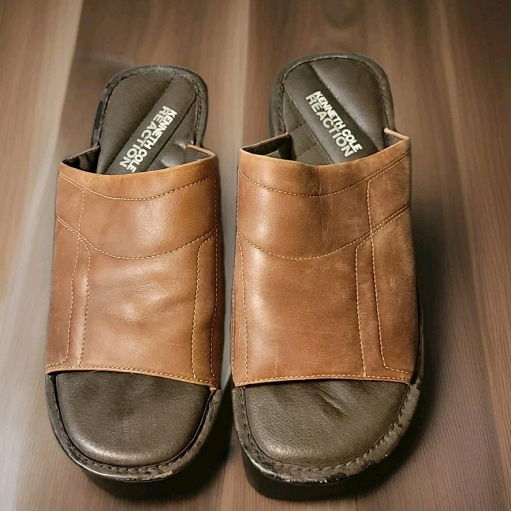 Kenneth Cole Reaction  sz 10 leather slide sandals #2